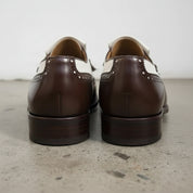 Handmade Mens Two Tone Formal Shoes, Men Tassels Shoes Moccasins, Mens Shoe - detail-view-showing-texture - back-view