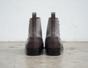 Handmade Mens Two tone Leather Button Boots, New Mens casual Button boot - back-view