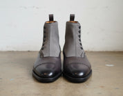 Handmade Mens Two tone Leather Button Boots, New Mens casual Button boot - front-view