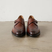 Handmade Mens wear brown monk shoes , Men fashion dress shoes buckle shoes - front-view