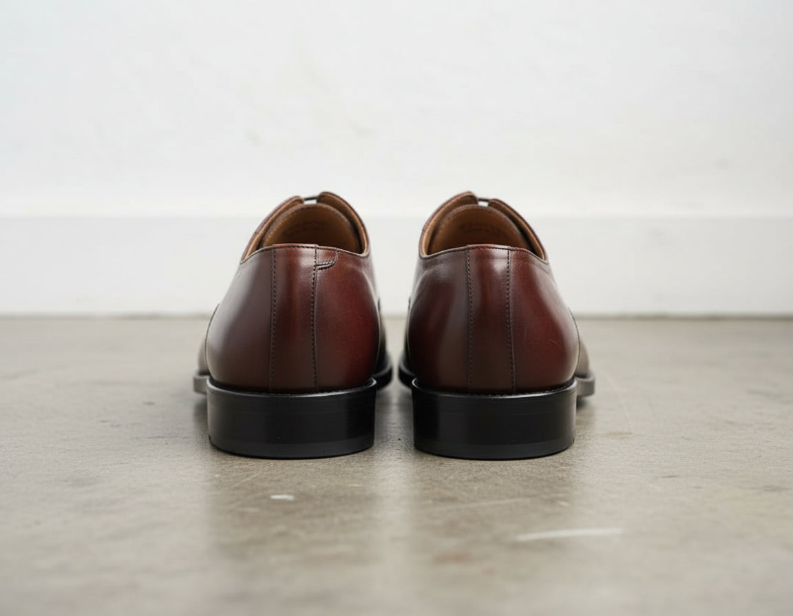 Handmade Mens wear brown oxford shoes, Mens fashion dress shoes, brown shoe - back-view