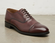 Handmade Mens wear brown oxford shoes, Mens fashion dress shoes, brown shoe - detail-view-showing-texture