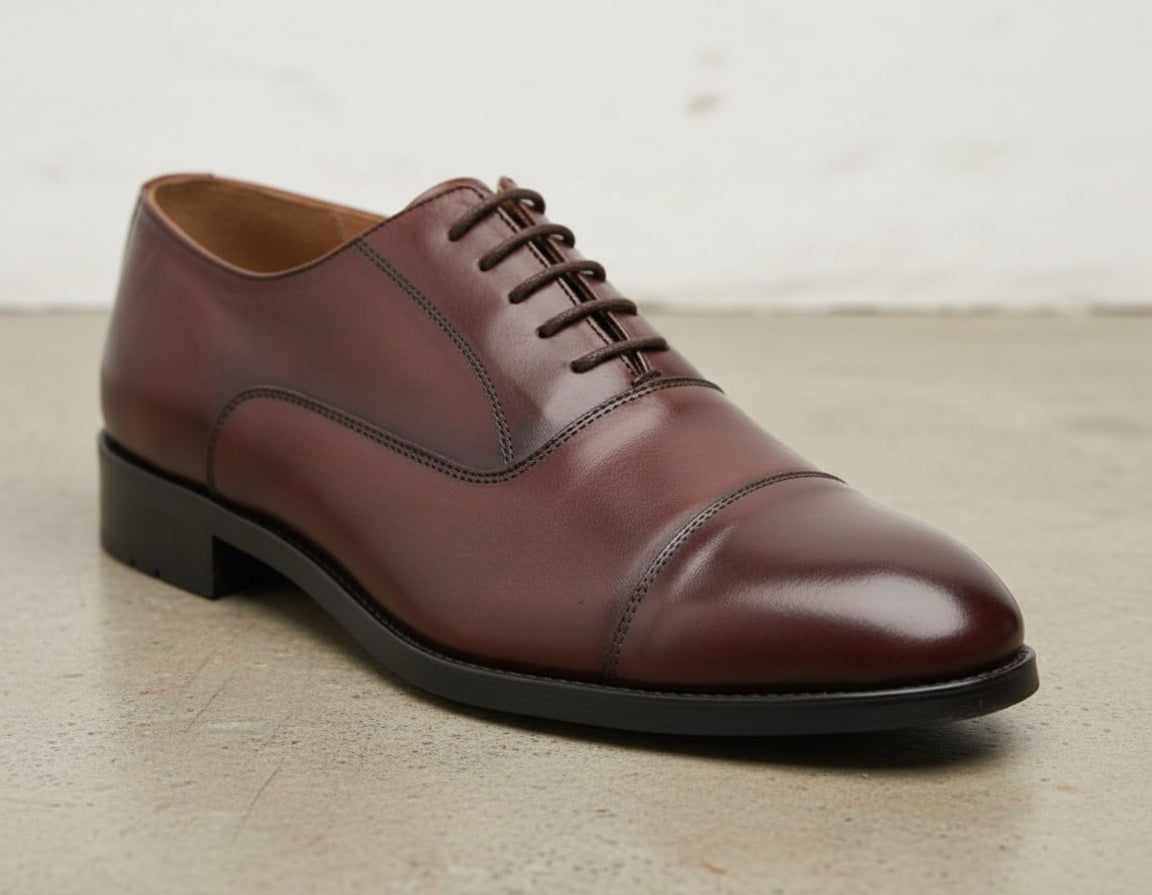 Men's Burgundy Cap-Toe Leather Oxfords — Kempe – Rebels Market Men's Burgundy Cap-Toe Leather Oxfords — Kempe – Rebels Market