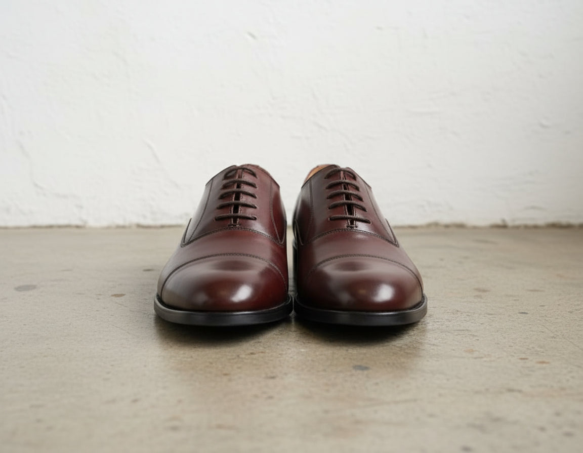 Handmade Mens wear brown oxford shoes, Mens fashion dress shoes, brown shoe - front-view