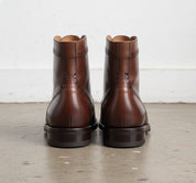 Handmade Mens Wing tip brogue Lace up Dress boot, Men brown high ankle boot - back-view