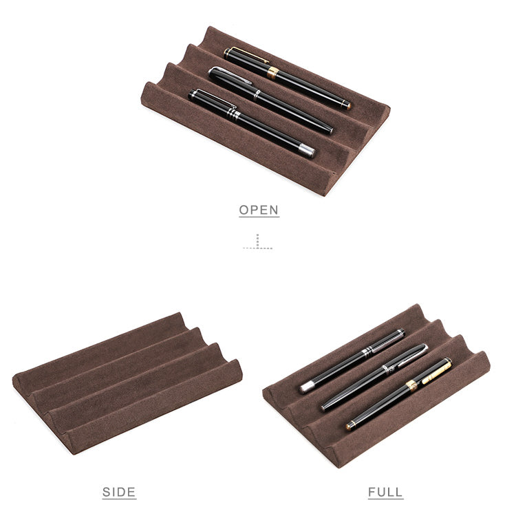 Handmade Minimalist Classic 3-Slot Full-Grain Leather Pen Holder