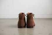 Handmade Moc-Toe Anke Lace Up Full-Grain Leather Men's Suede Boots - back-view