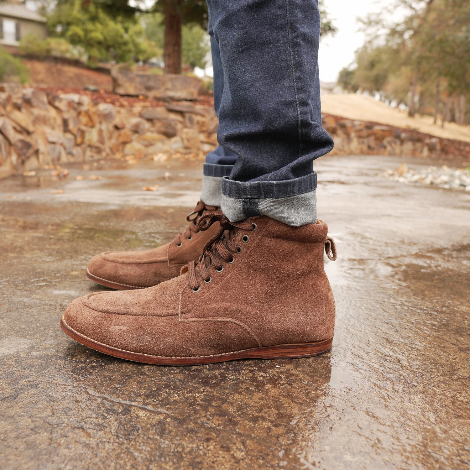 Leather Boots Suede Lace Boots New Frye Russell Mens Side Zip Lace