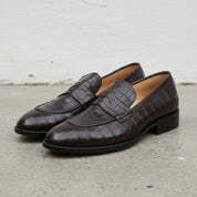 Handmade Moc-Toe Loafer Slip-On Full-Grain Leather Men’s Casual Shoes - angle-view-showing-depth