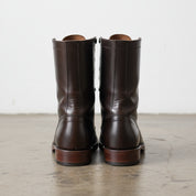 Handmade Plain Toe Ankle Boot Lace Up Full-Grain Leather Men’s Casual Boots - back-view