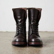 Handmade Plain Toe Ankle Boot Lace Up Full-Grain Leather Men’s Casual Boots - front-view