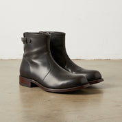 Handmade Plain-Toe Ankle Zipper Full-Grain Leather Men’s Casual Boots - 3-4-right-view