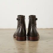 Handmade Plain-Toe Ankle Zipper Full-Grain Leather Men’s Casual Boots - back-view