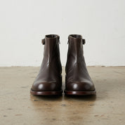 Handmade Plain-Toe Ankle Zipper Full-Grain Leather Men’s Casual Boots - front-view