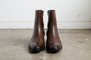 Handmade Plain-Toe Zipper Full-Grain Leather Men’s Ankle Boots - front-view