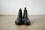 Handmade Plaintoe Chelsea Elastic Gore Full-Grain Leather Men’s Ankle Boots - front-view