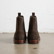 Handmade Plaintoe Chelsea Elastic Gore Suede Men’s Ankle Boots - back-view