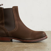 Handmade Plaintoe Chelsea Elastic Gore Suede Men’s Ankle Boots - detail-view-showing-texture