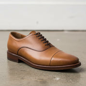 Handmade Tan brogue oxford shoes, Men brown dress shoes, Shoes for men - detail-view-showing-texture
