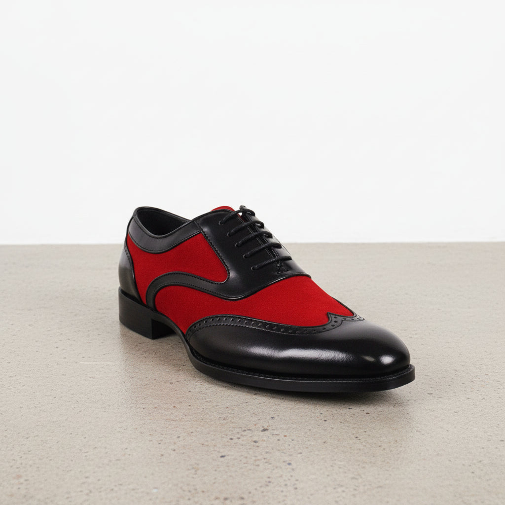 men's red and black dress shoes Spectator Black and Red Stacy Baldwin Formal Shoes