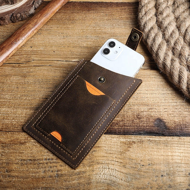 Men's Brown Leather Phone Pouch Men's Brown Leather Phone Pouch
