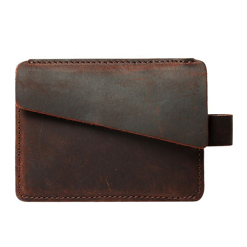 Handmade Vintage Button Genuine Leather Men’s Wallet Card Holder