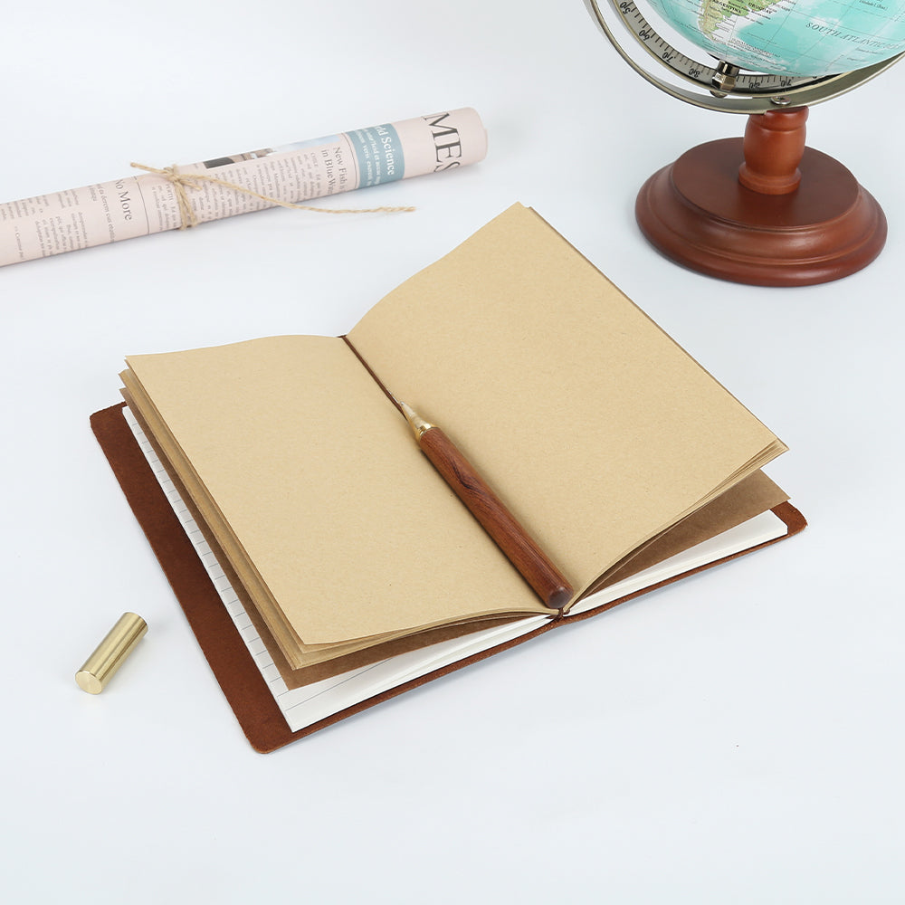 Handmade Vintage Crazy Horse Leather College Ruled Journal Notebook