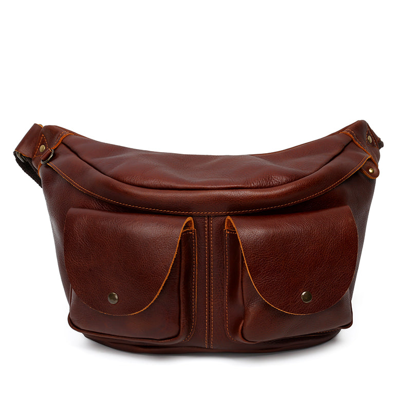 Genuine Leather Crossbody - Artisan-Made Men's Chest Bag | Rebels