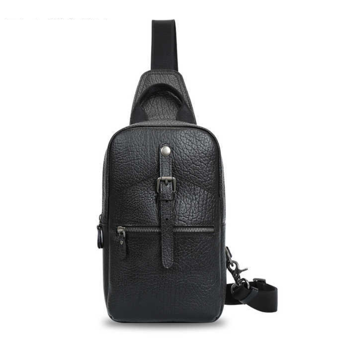 Handmade Vintage Crossbody Zipper Genuine Leather Men’s Chest Bag