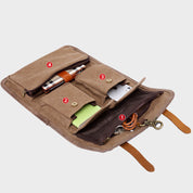 Handmade Vintage Foldable Canvas Tool Bag with Flap Cover for Men