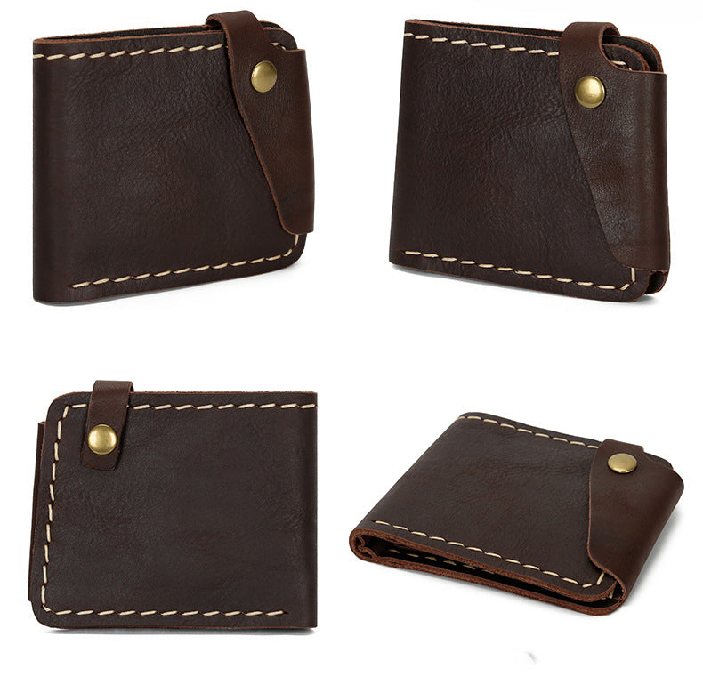 Handmade Vintage Genuine Leather Cardholder Wallet for Men