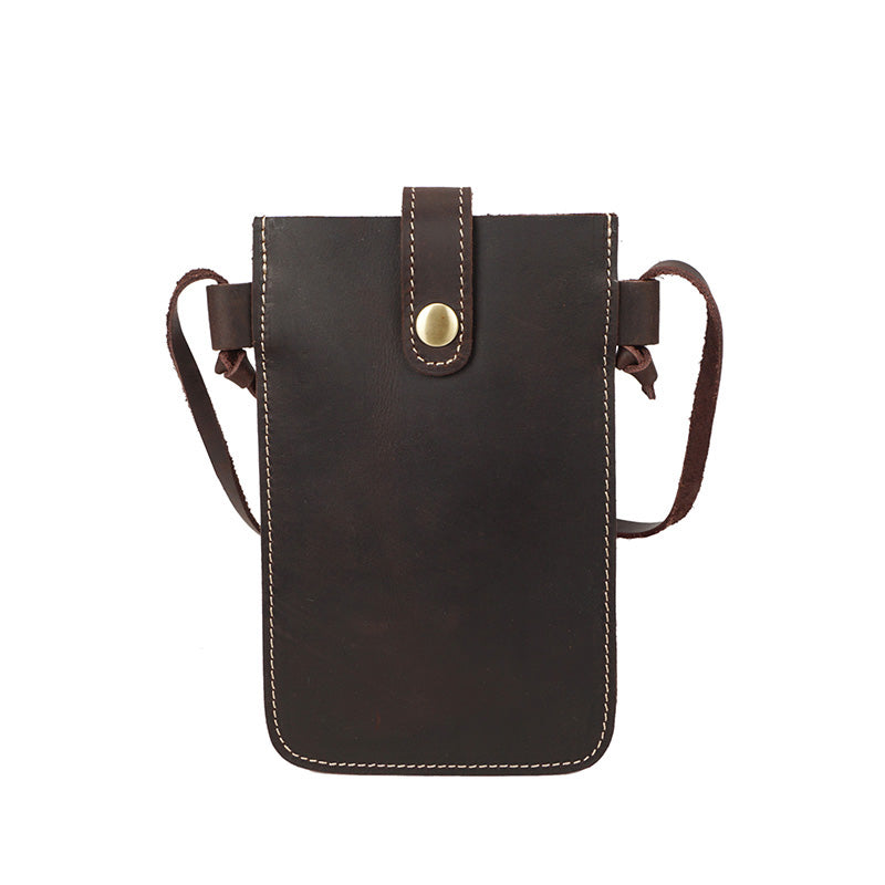 Handmade Vintage Genuine Leather Crossbody Snap Men’s Phone Sling Bag