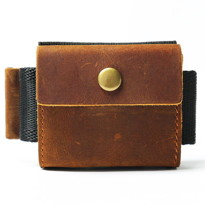 guess mini backpack purse at marshalls Men's Brown Leather Coin Pouch