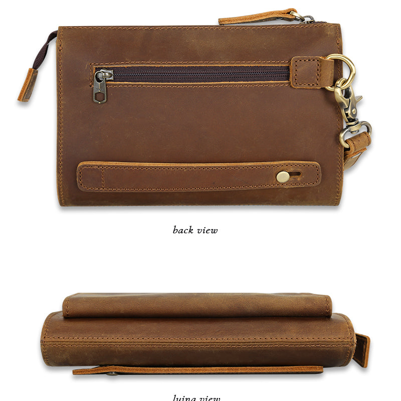 Handmade Vintage Slim Waterproof Genuine Leather Unisex Wallet