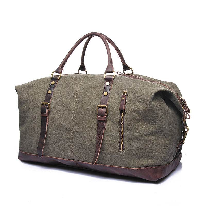 canvas travel bag for men Leather Overnight Carry-On - Fits Under Seat this ultra Canvas Weekender Duffel Bag, Bark