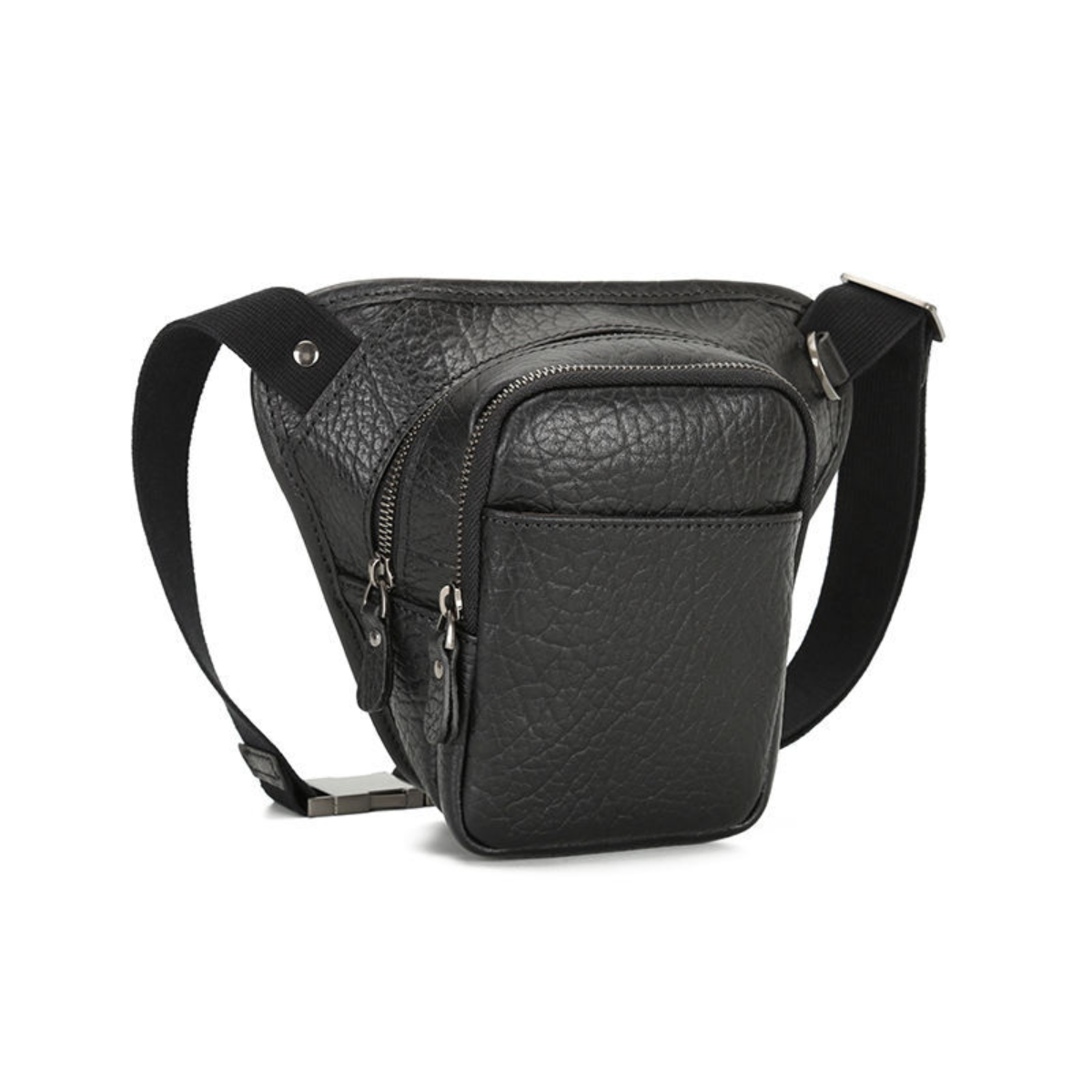 Handmade Vintage Waterproof Zipper Genuine Leather Men’s Waist Bag