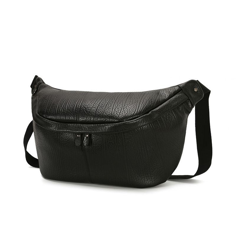 Handmade Vintage Waterproof Zipper Genuine Leather Men's Crossbody Bag