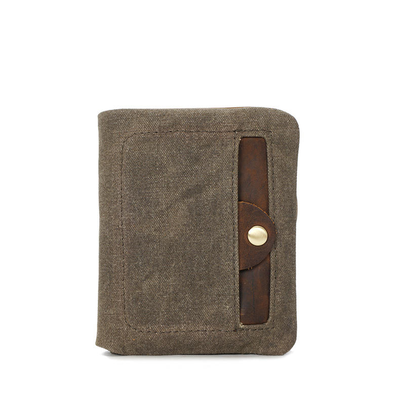 Handmade Vintage Zipper Canvas Wallet for Men’s Accessories