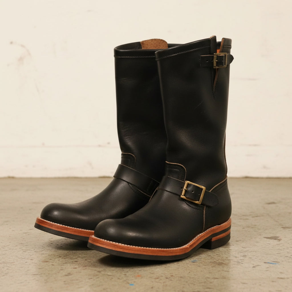 Handmade Western Cowboy Boots Vintage Buckle Square Heel Side Zipper - angle-view-showing-depth