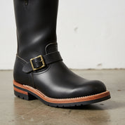 Handmade Western Cowboy Boots Vintage Buckle Square Heel Side Zipper - detail-view-showing-texture