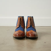 Handmade Wingtip Brogue Lace -Up Full-Grain Leather Men’s Ankle Boots - front-view