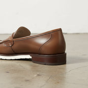 Handmade Women's Full Grain Patent Leather Modern Loafers - detail-view-showing-texture