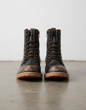 Heavy Duty Biker Boots - Calf Leather Biker Footwear Sand Brown - front-view