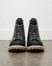 Hexagon-Patterned Men's Lace-Up Motorcycle Boots - front-view