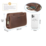 Genuine Leather Men's Clutch Bag, Vintage Style Wristlet Organizer