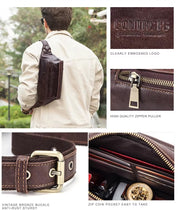 Men's Dark Brown Leather Fanny Pack — Hetton