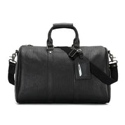 Men's Dark Brown Pebbled Leather Duffel Bag — Benington