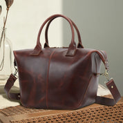 Women's Brown Leather Duffel Bag — Oliver