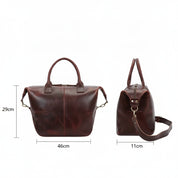 Women's Brown Leather Duffel Bag — Oliver