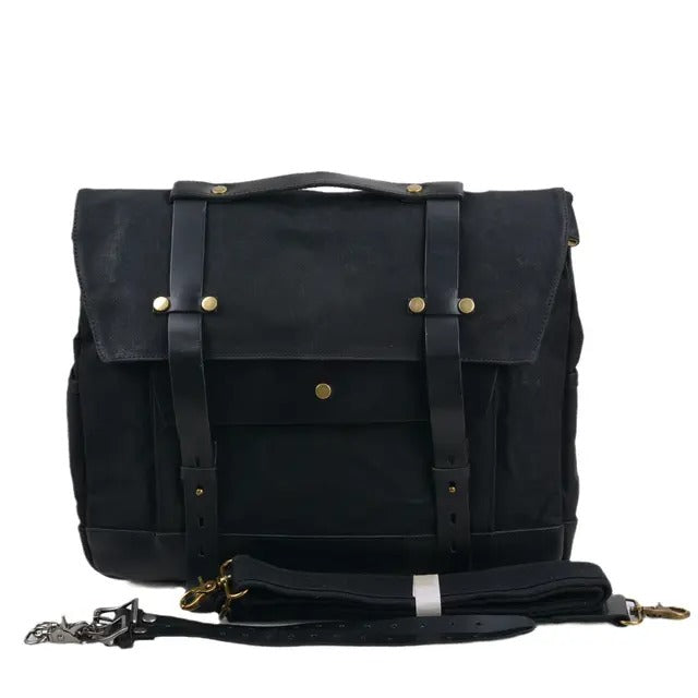 Tan and Black Canvas Roll-Top Backpack — Bentley